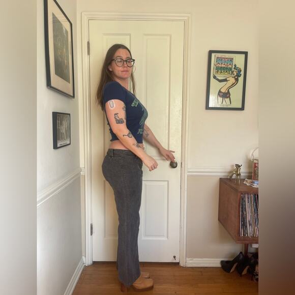 Y2K Vintage Low Rise Lace Up Jeans - Picture 2 of 8